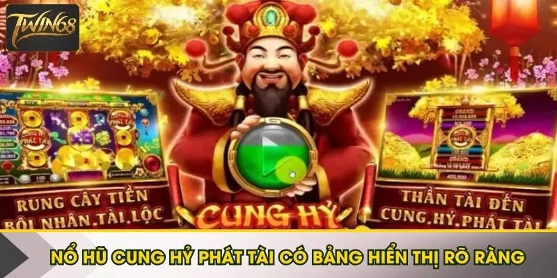 Nổ hũ Cung Hỷ Phát Tài có bảng hiển thị rõ ràng, minh bạch