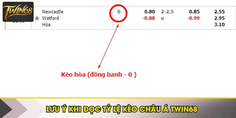 Lưu ý khi đọc tỷ lệ kèo châu Á Twin68